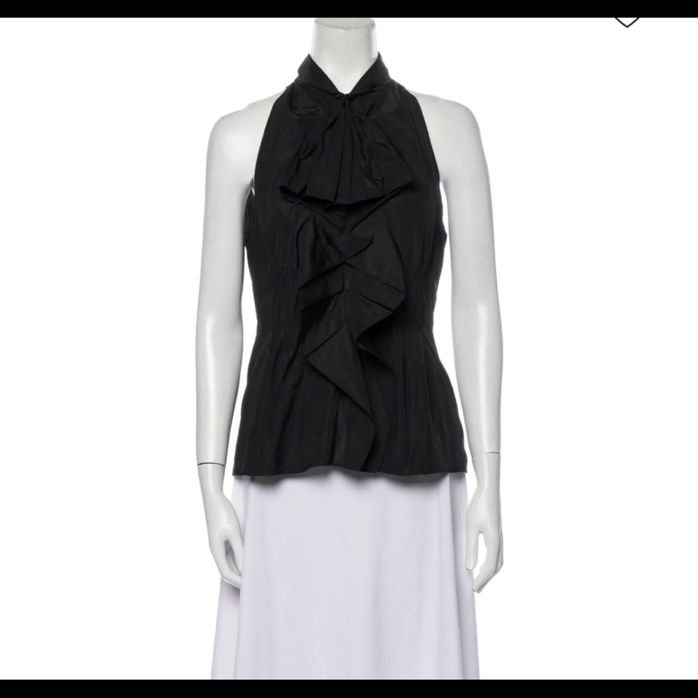VINCE Black Halterneck Sleeveless Top